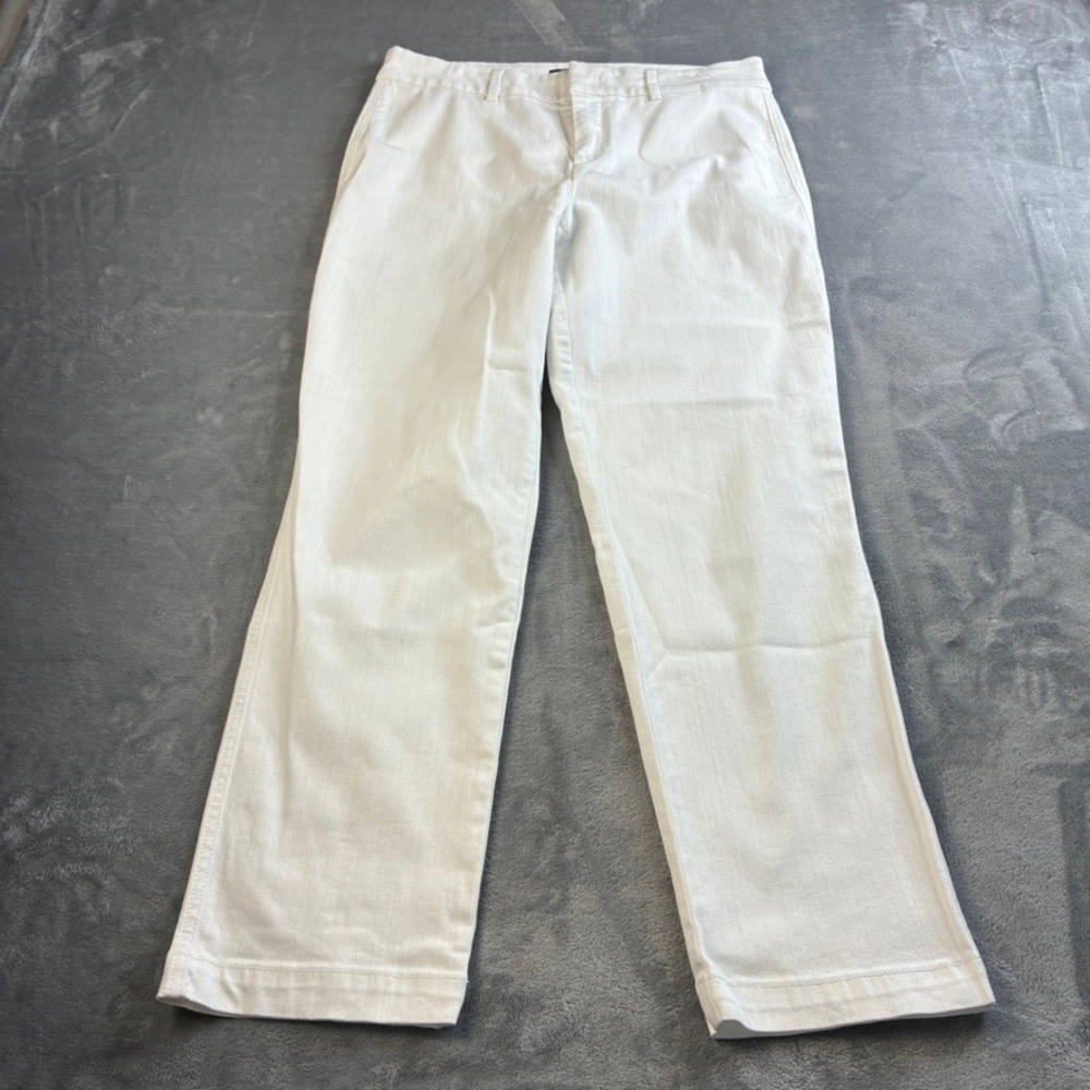 NYDJ Women's White Lift Tuck Technology Straight Leg‎ Stretch Denim Pants Size 6